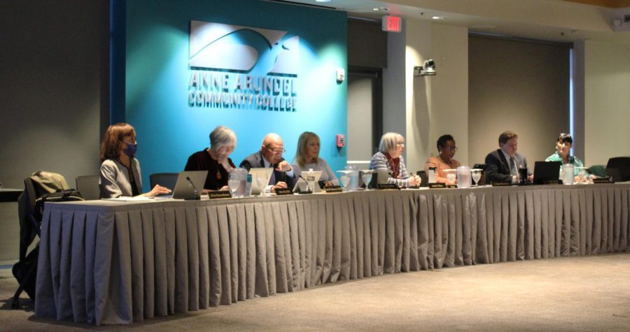 Shown, the AACC Board of Trustees at the budget workshop on Tuesday. 