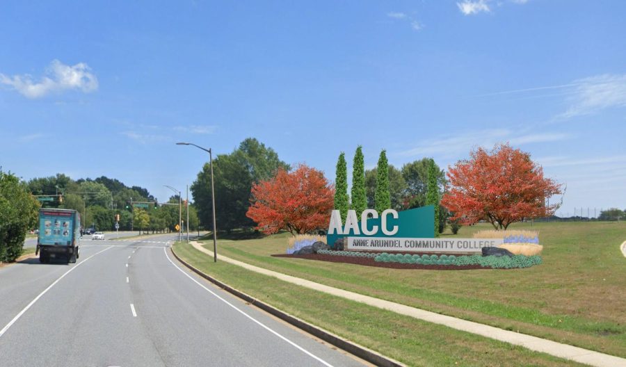 The college plans to have a new sign on College Parkway by the end of May. Shown, a digital rendering of what the new sign will look like.