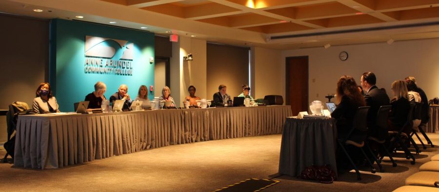 AACC's Board of Trustees approved a $4 increase for tuition and student fees. Shown, the Board of Trustees at a budget workshop on Feb. 21.