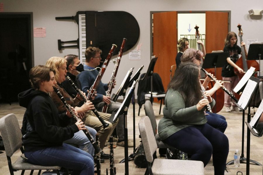 AACC will hold four student performances in May. Shown, members of the AACC Symphony Orchestra at a rehearsal.
