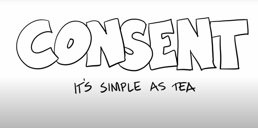 Students wrote down examples of how to ask for consent at an event on April 5. 