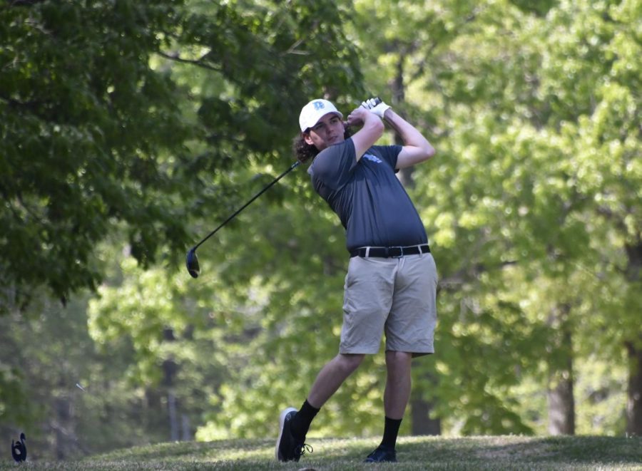The Riverhawks golf team wins the Maryland Junior College Athletic Conference championship for the first time since 2009. Shown, second-year psychology student Austin Smith, who shot a 75 in the tournament.
