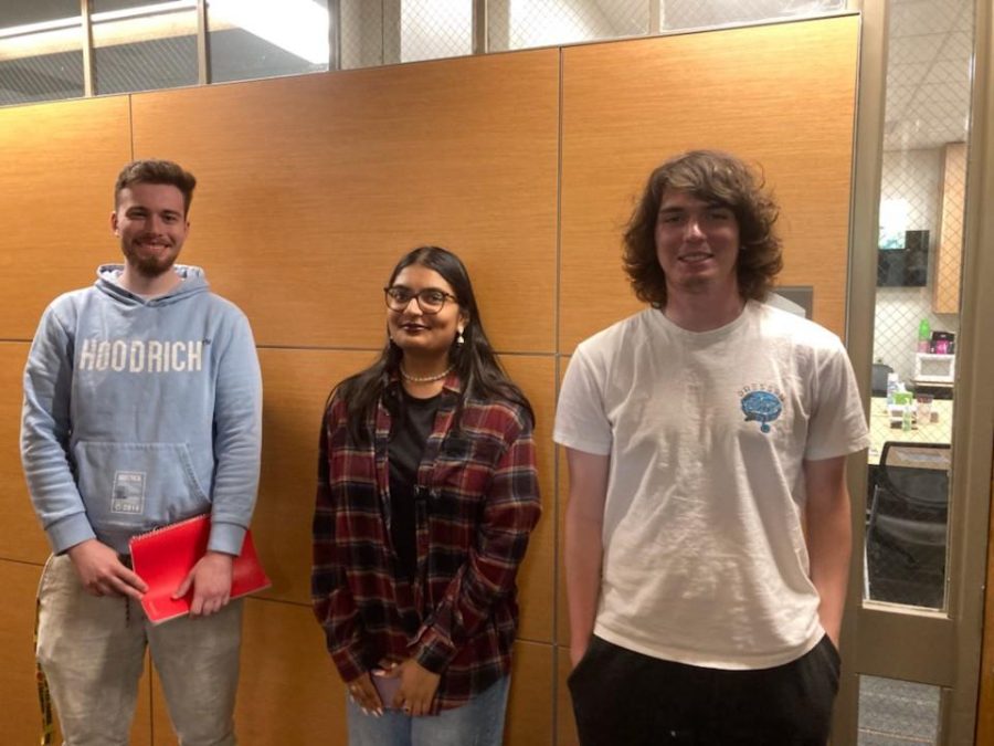 Some students like Thomas Derry, left, Fazia Adams, center, and Austin Smith say they changed their majors because of impactful experiences with single classes or professors. 