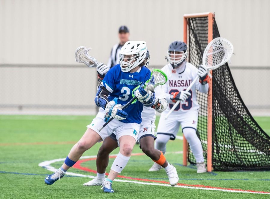 The Riverhawks men's lacrosse team finishes its season winless for the first time since 2003. Shown, attacker, No. 31, Payton Williams.