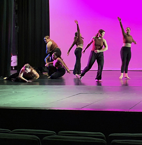 AACC’s Dance Company, which has a new director starting this fall, rehearses for a 2022 performance.