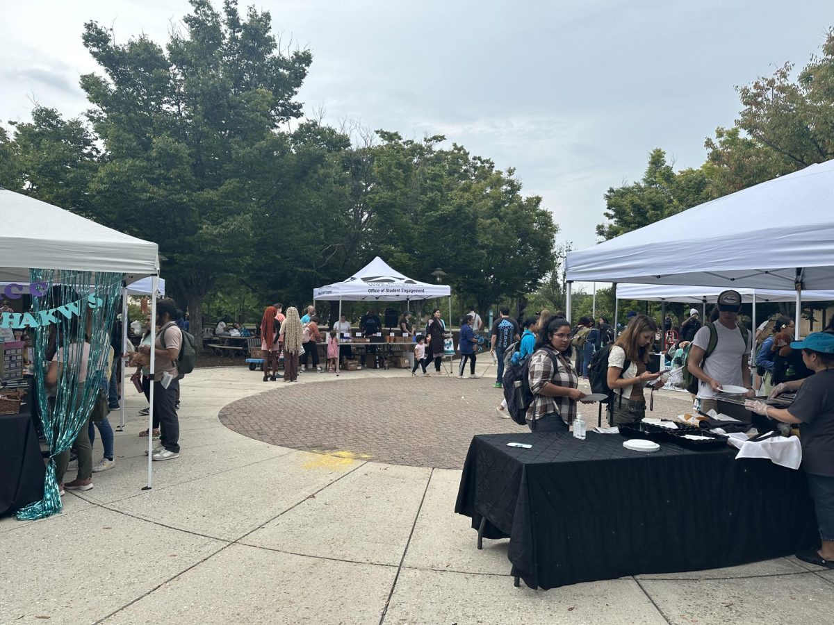 Students attended the block party hosted on the Quad