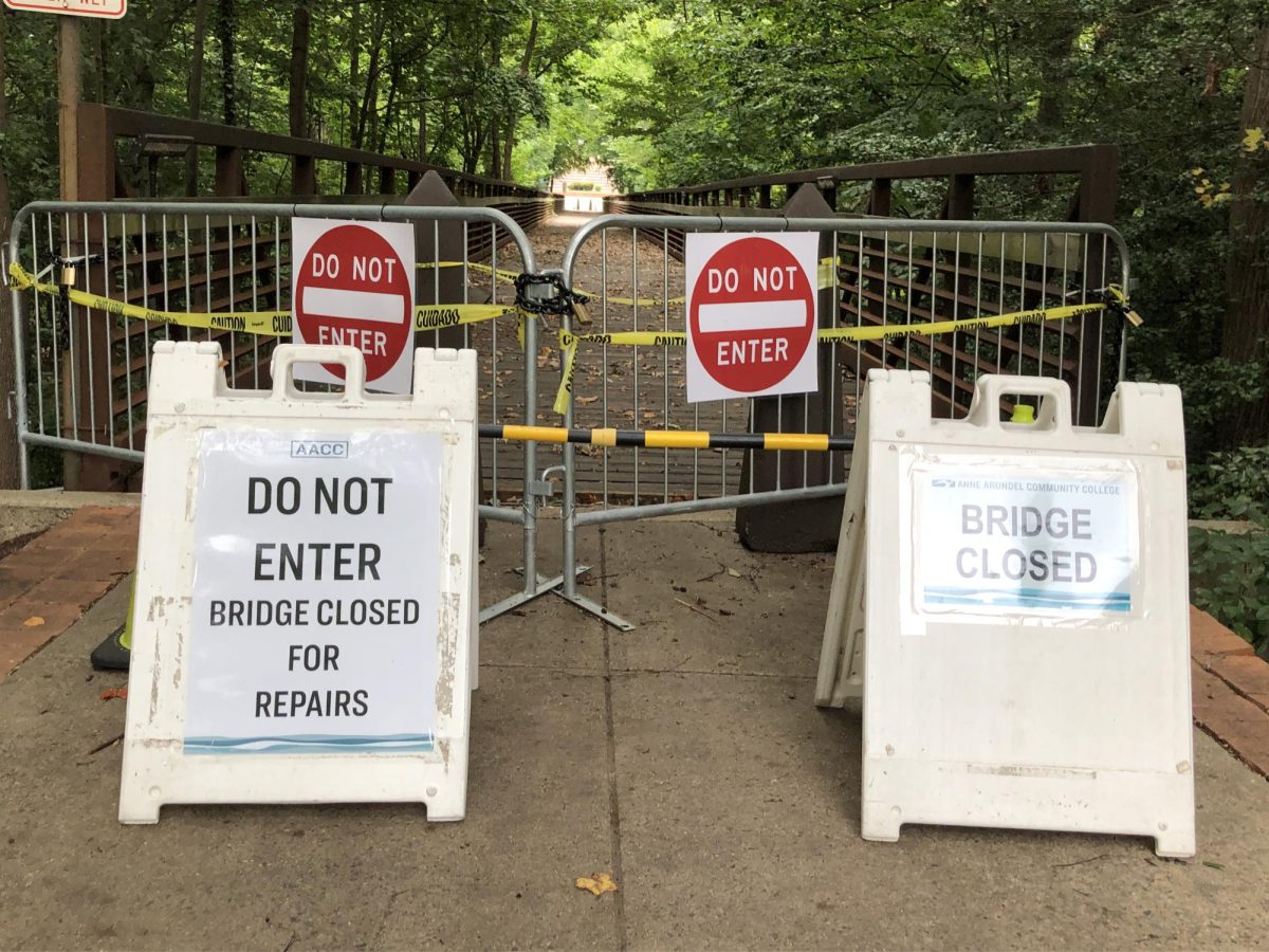 The footbridge between the east and west side of the Arnold campus will remain closed all semester.