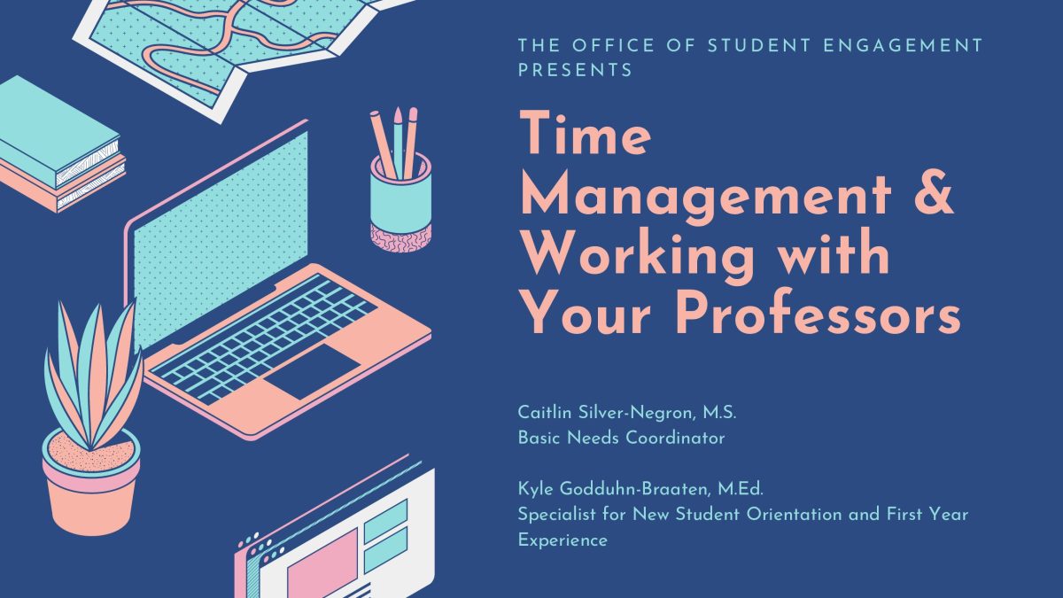 Students learned to manage their time and stay organized at an online event on Tuesday.

Image courtesy of Kyle Godduhn-Braaten and Caitlin Silver-Negron