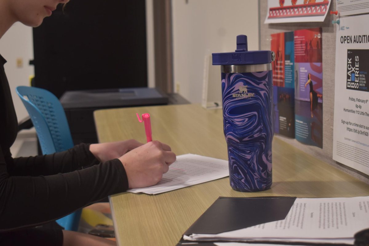 Many students carry Stanley Cup water bottles around on campus.