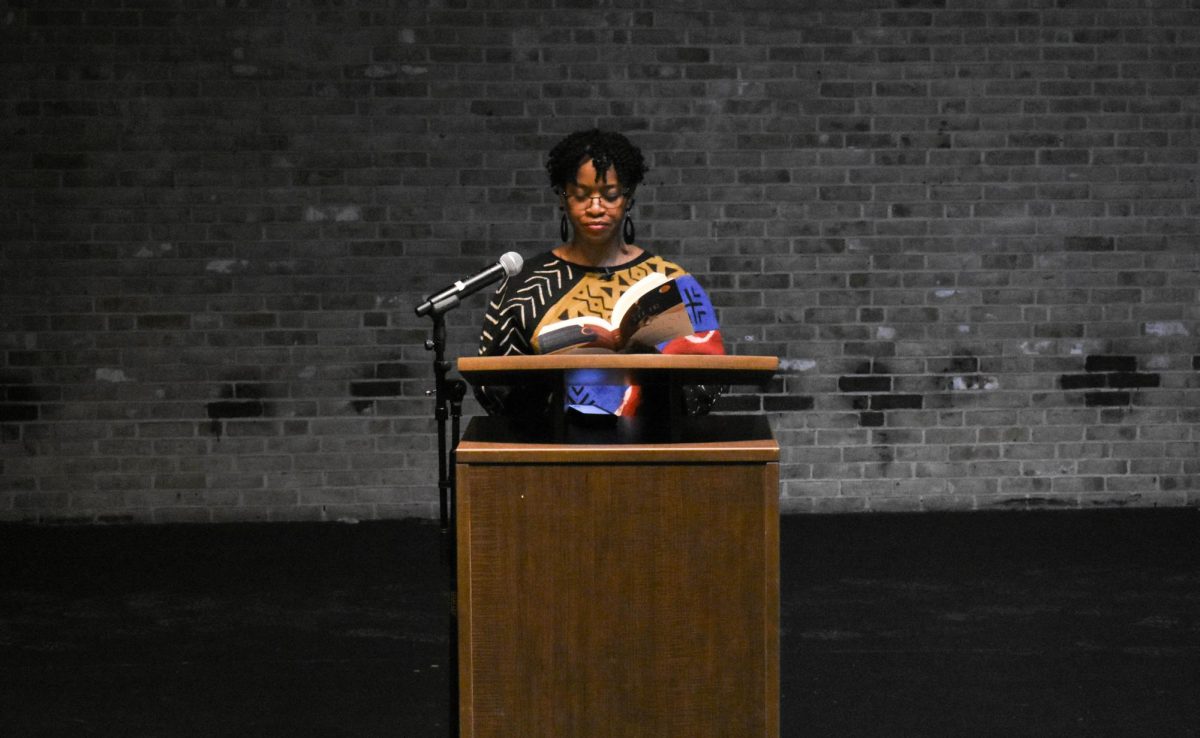 Author Sufiya Abdur-Rahman reads from her award-winning memoir at a Writers Reading event on Tuesday.
