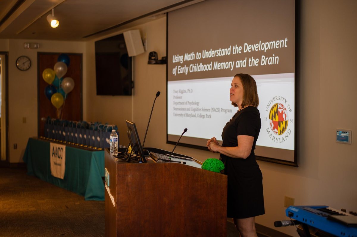 The Mathematics Department hosted a live ceremony and invited  neuroscience professor Tracy Riggins from the University of Maryland, College Park to speak about the importance of math in her work.