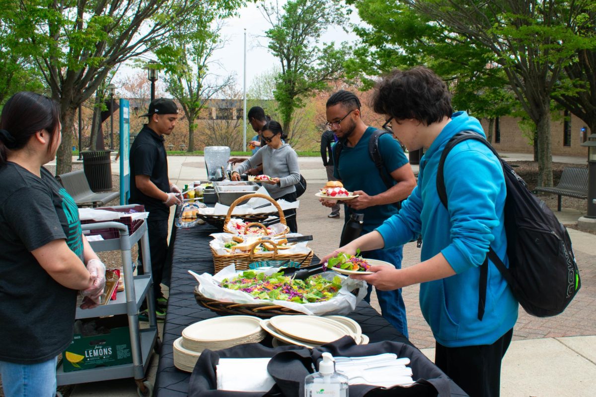 The Student Veterans Association gave out free food on the Quad to celebrate Military Appreciation Day on Thursday.