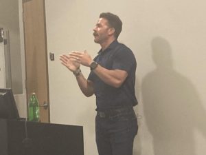 Insurance salesman Greg Vetter spoke at an Entrepreneurship Club event on Tuesday.