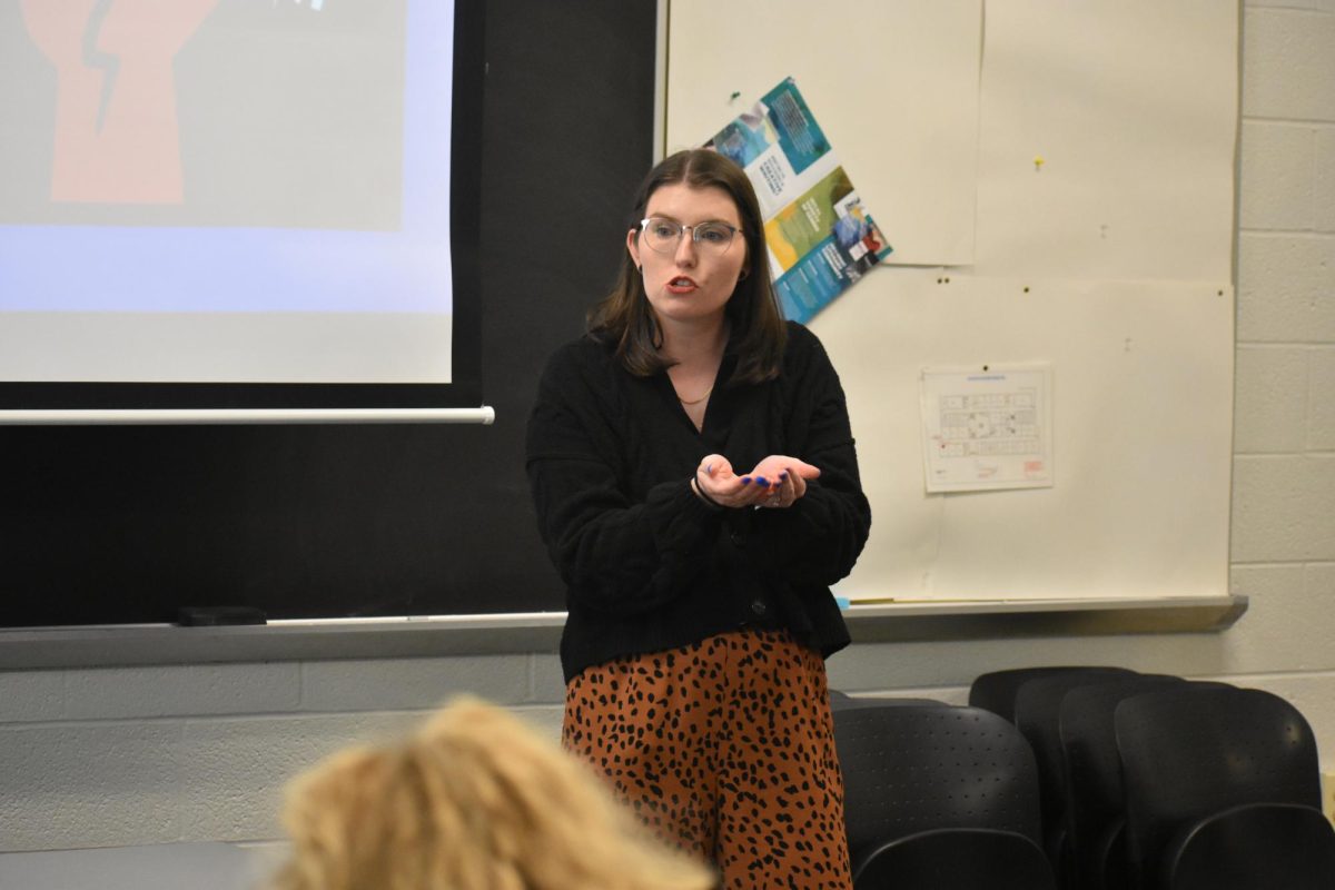 AACC will cancel most classes that have fewer than 15 students in the future. Shown, communications professor Zoë Farquhar. 