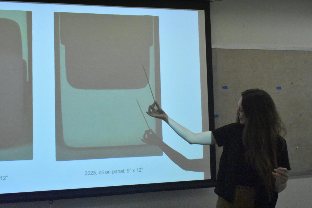 Two artists talked about their careers and artwork at an event on Thursday. Shown, Amy Applegate. 